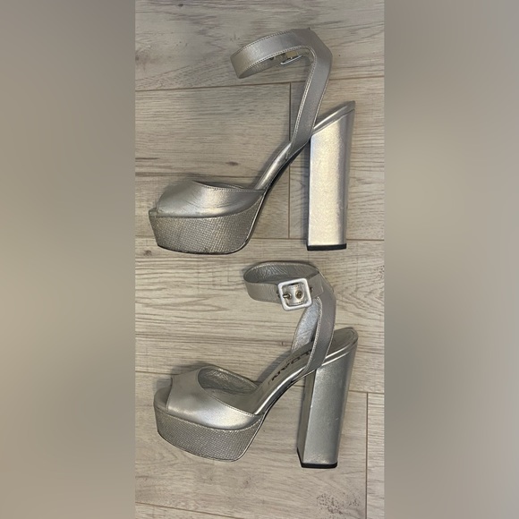 Baldan Leather Platform Sandals 5.5” Heels Shoes Sz 37 ~Light signs of preloved - Picture 6 of 11